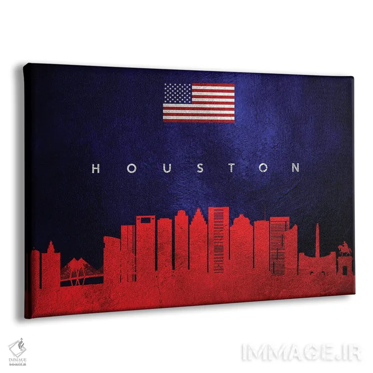 تابلو خط افق هیوستون تگزاس اثر آدریان بالدُوینو - نمای پرسپکتیو محصول