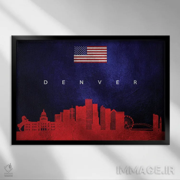 تابلو خط افق دنور کلرادو اثر آدریان بالدُوینو - نمای قابدار مشکی