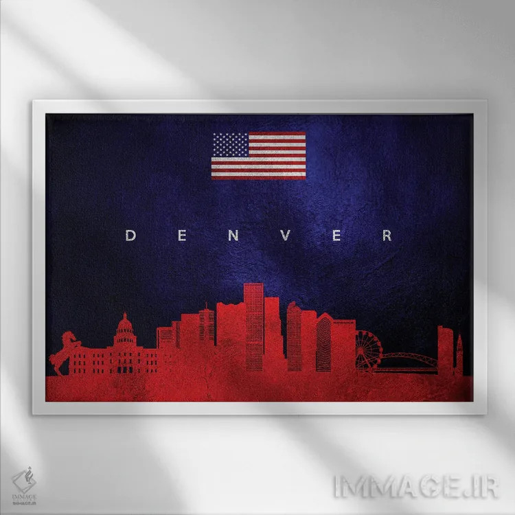 تابلو خط افق دنور کلرادو اثر آدریان بالدُوینو - نمای قابدار سفید