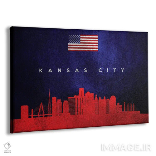 تابلو خط افق کانزاس سیتی میزوری اثر آدریان بالدُوینو - نمای پرسپکتیو محصول