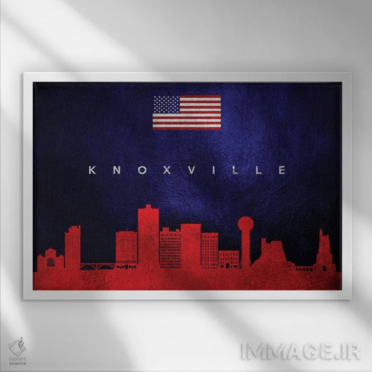 تابلو خط افق ناکسویل تنسی اثر آدریان بالدُوینو - نمای قابدار سفید