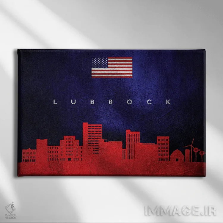 تابلو خط افق لوبوک تگزاس اثر آدریان بالدُوینو - نمای روبهرو روی دیوار