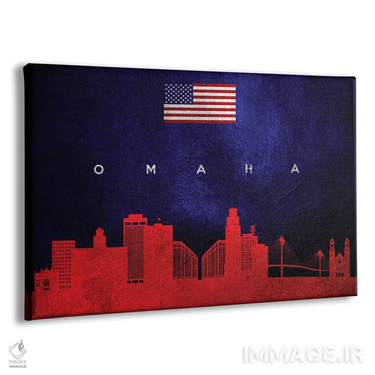 تابلو خط افق اوماها نبراسکا اثر آدریان بالدُوینو - نمای پرسپکتیو محصول