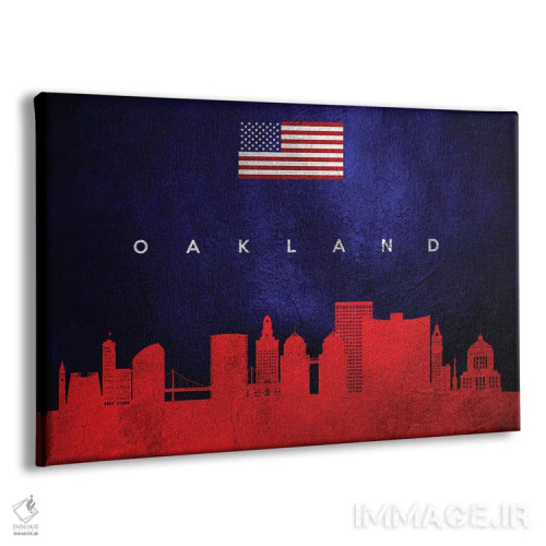 تابلو خط افق اوکلند کالیفرنیا اثر آدریان بالدُوینو - نمای پرسپکتیو محصول