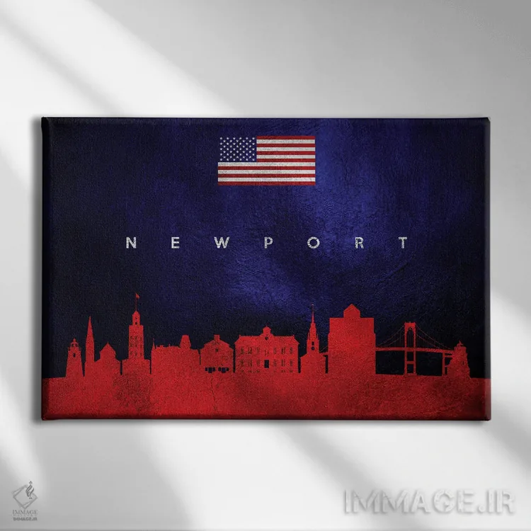 تابلو خط افق نیوپورت رودآیلند اثر آدریان بالدُوینو - نمای روبهرو روی دیوار