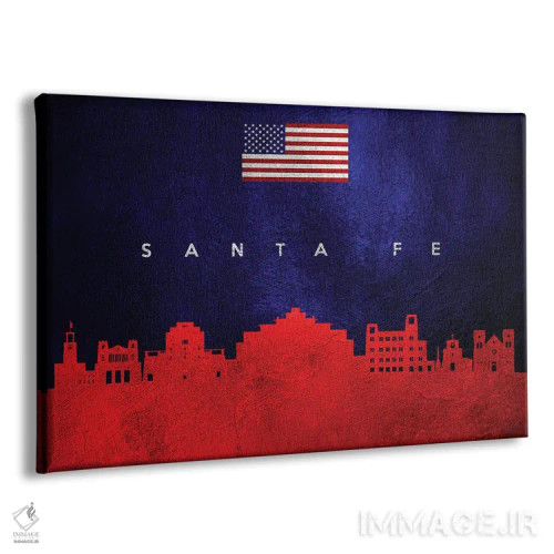تابلو خط افق شهر سانتافه، نیومکزیکو اثر آدریان بالدُوینو - نمای پرسپکتیو محصول