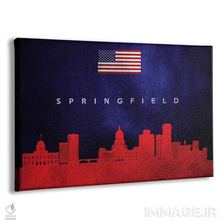تابلو خط افق شهر اسپرینگفیلد، ایلینوی اثر آدریان بالدُوینو - نمای پرسپکتیو محصول