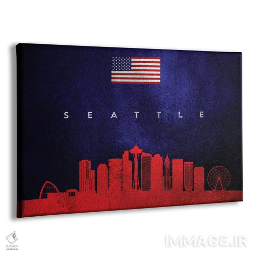 تابلو خط افق شهر سیاتل، واشینگتن اثر آدریان بالدُوینو - نمای پرسپکتیو محصول