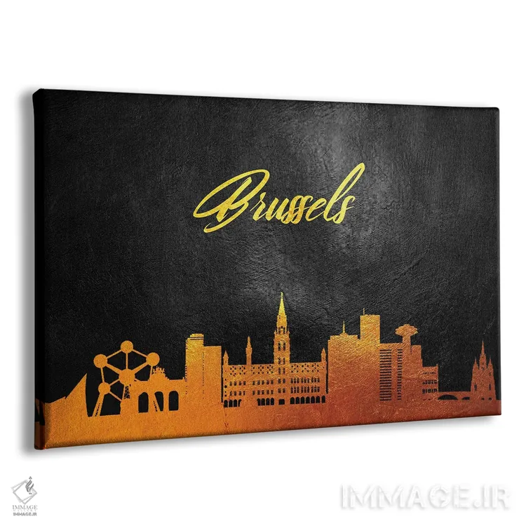 تابلو خط افق طلایی بروکسل، بلژیک اثر آدریان بالدُوینو - نمای پرسپکتیو محصول