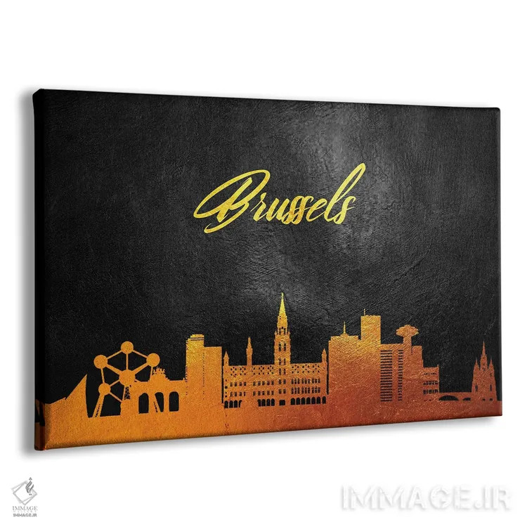 تابلو خط افق طلایی بروکسل، بلژیک اثر آدریان بالدُوینو - نمای پرسپکتیو محصول