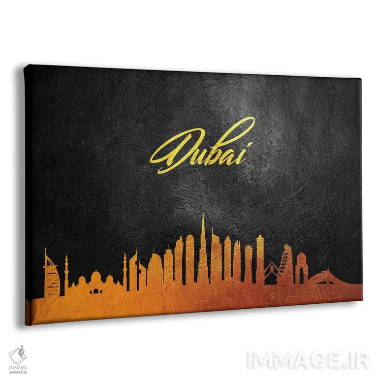 تابلو خط افق طلایی دبی، امارات متحده عربی ۲ اثر آدریان بالدُوینو - نمای پرسپکتیو محصول