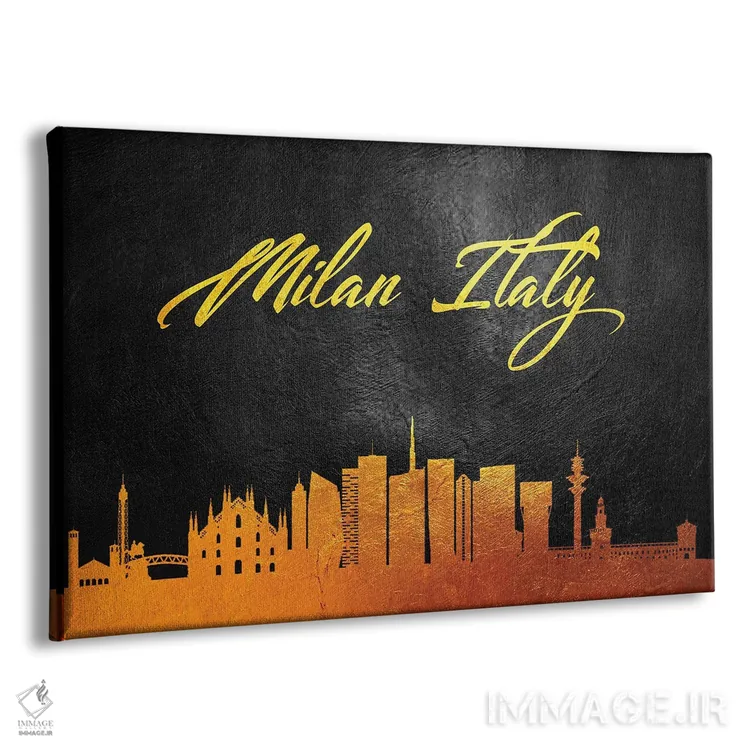 تابلو خط افق طلایی میلان، ایتالیا اثر آدریان بالدُوینو - نمای پرسپکتیو محصول