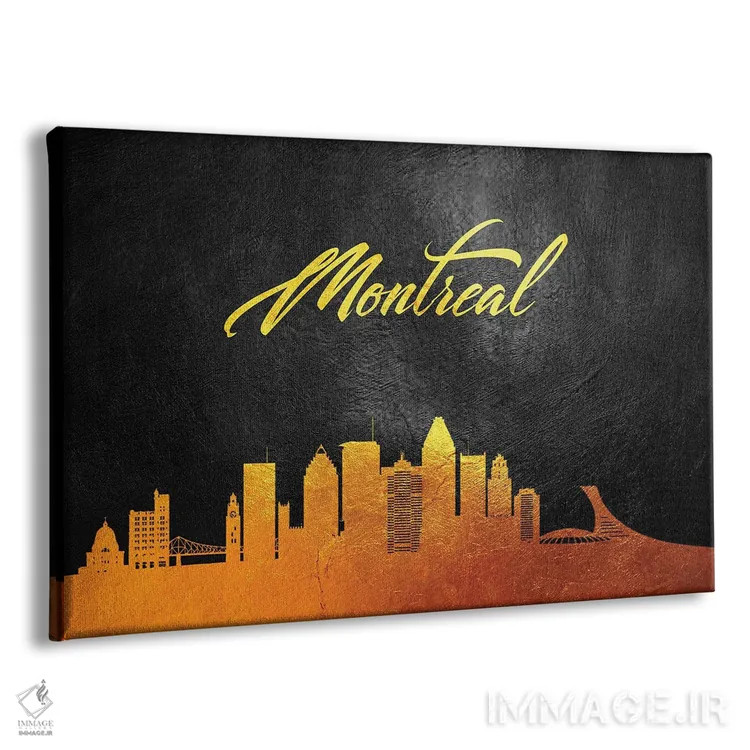 تابلو خط افق طلایی مونترال کانادا اثر آدریان بالدُوینو - نمای پرسپکتیو محصول