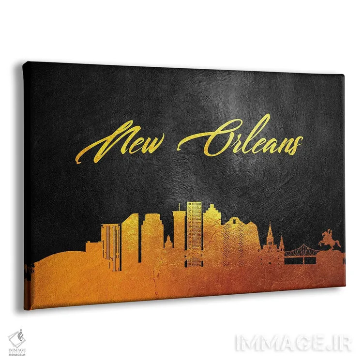 تابلو خط افق طلایی نیواورلئان لوئیزیانا اثر آدریان بالدُوینو - نمای پرسپکتیو محصول