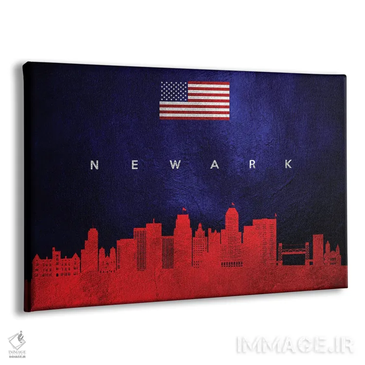 تابلو منظرهٔ افقی نیوآرک، نیوجرسی (خط افق) اثر آدریان بالدُوینو - نمای پرسپکتیو محصول