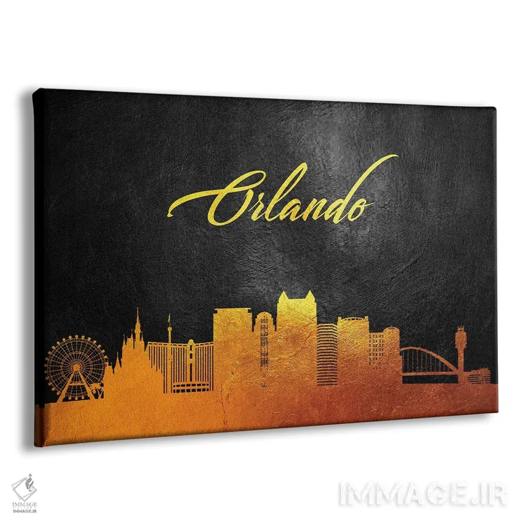 تابلو منظرهٔ افقی طلایی اورلاندو، فلوریدا اثر آدریان بالدُوینو - نمای پرسپکتیو محصول