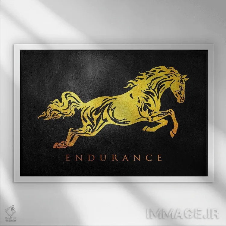تابلو استقامت اسب اثر آدریان بالدُوینو - نمای قابدار سفید