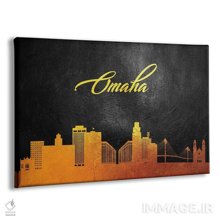 تابلو منظرهٔ افقی طلایی اوماها، نبراسکا اثر آدریان بالدُوینو - نمای پرسپکتیو محصول