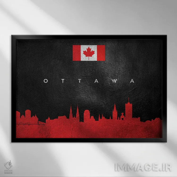 تابلو منظرهٔ افقی اتاوا، کانادا اثر آدریان بالدُوینو - نمای قابدار مشکی