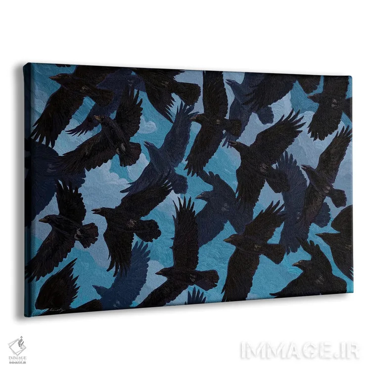 تابلو کلاغهای در حال پرواز (rook = کلاغ سیاه) اثر آرتم رادس چبوخا - نمای پرسپکتیو محصول