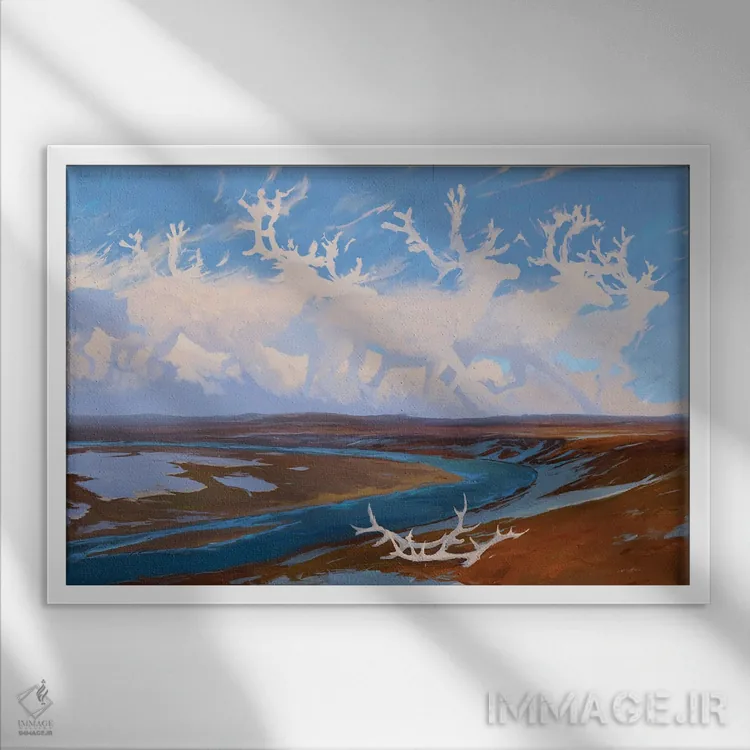 تابلو افسانههای شمال اثر آرتم رادس چبوخا - نمای قابدار سفید