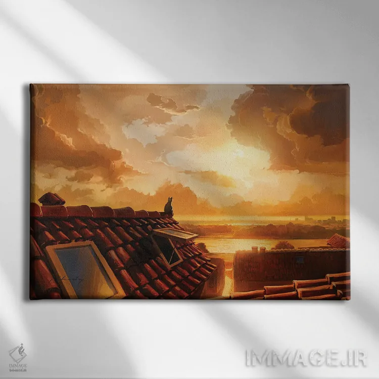 تابلو روح گربه اثر آرتم رادس چبوخا - نمای روبهرو روی دیوار