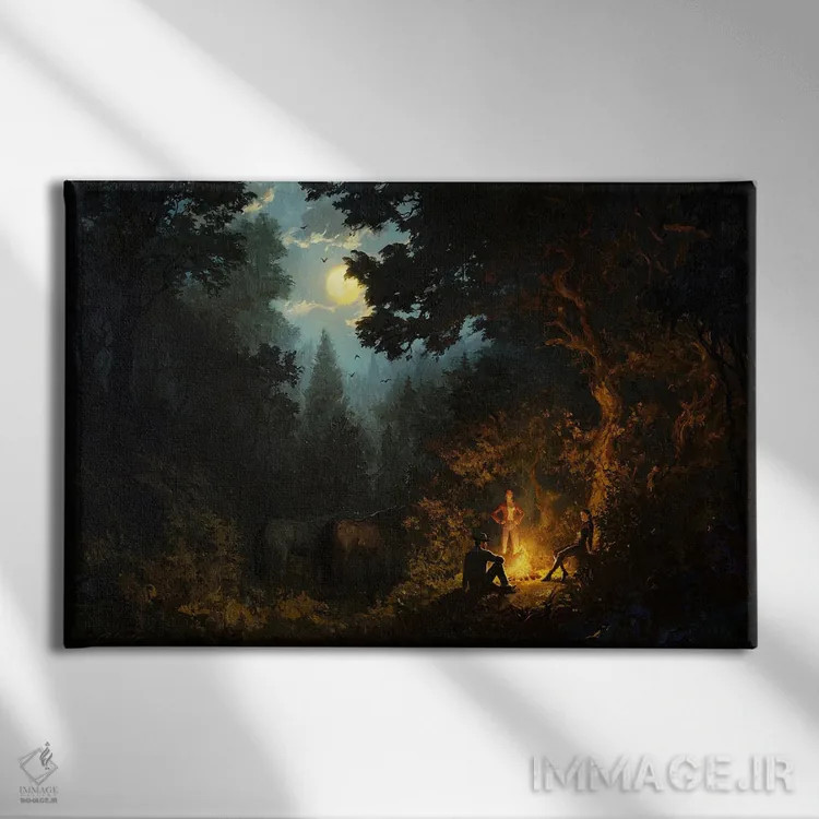 تابلو کمپ شبانه اثر آرتم رادس چبوخا - نمای روبهرو روی دیوار