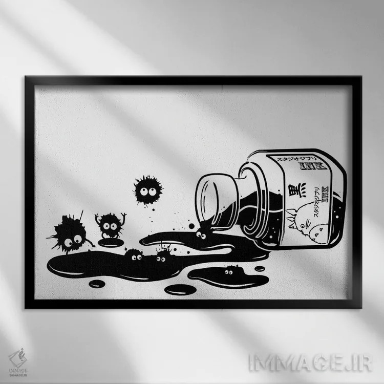 تابلو اجنهٔ مرکبی (تصویرسازی با جوهر) اثر آنتونیو کامارنا - نمای قابدار مشکی