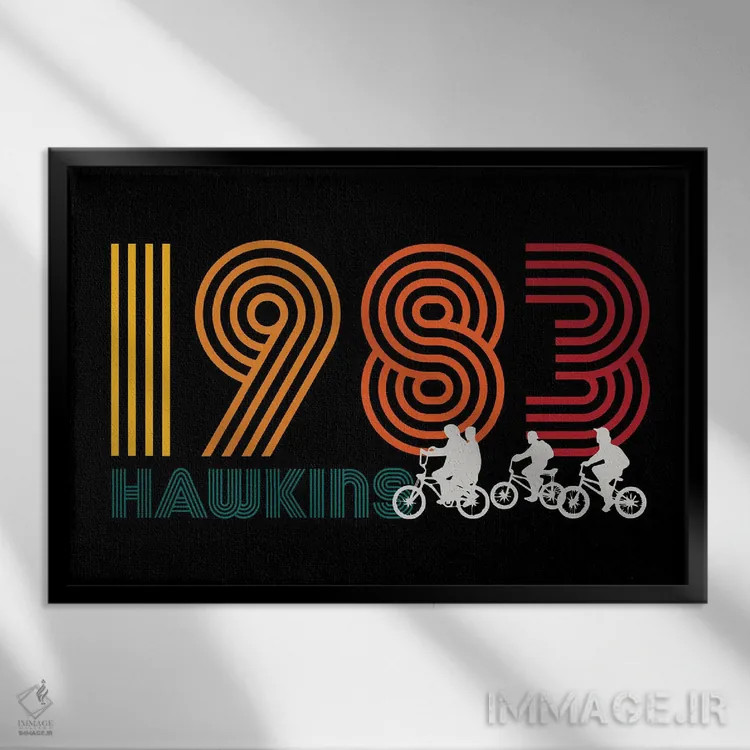 تابلو هاوکینز ۱۹۸۳ (ارجاع به "چیزهای عجیب") اثر آنتونیو کامارنا - نمای قابدار مشکی