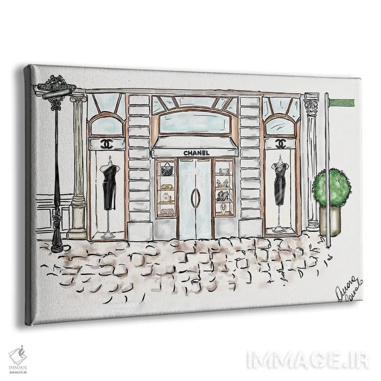 تابلو شنل اورجینال (برند مد) اثر آتلیه کنسولو (استودیو هنری) - نمای پرسپکتیو محصول