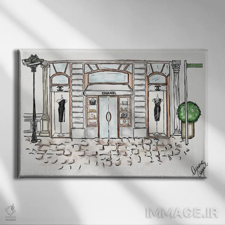 تابلو شنل اورجینال (برند مد) اثر آتلیه کنسولو (استودیو هنری) - نمای روبهرو روی دیوار