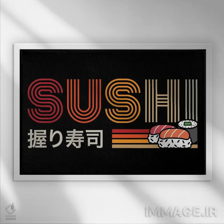 تابلو رامن و سوشی اثر آنتونیو کامارنا - نمای قابدار سفید