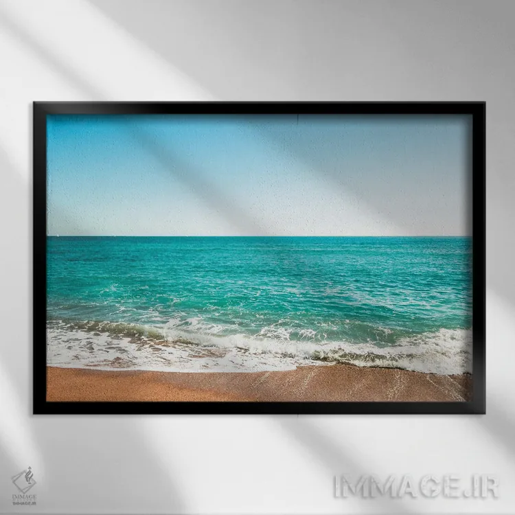 تابلو یادآوری خاطرات در ساحل اثر آکوستا - نمای قابدار مشکی