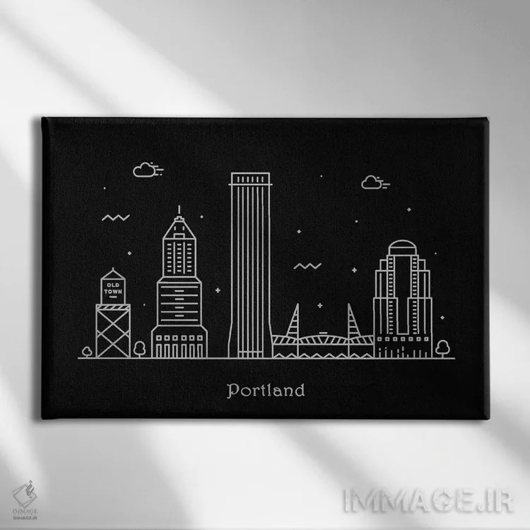 تابلو پورتلند (ایالات متحده) اثر آیشه دنیز آکِرمان - نمای روبهرو روی دیوار