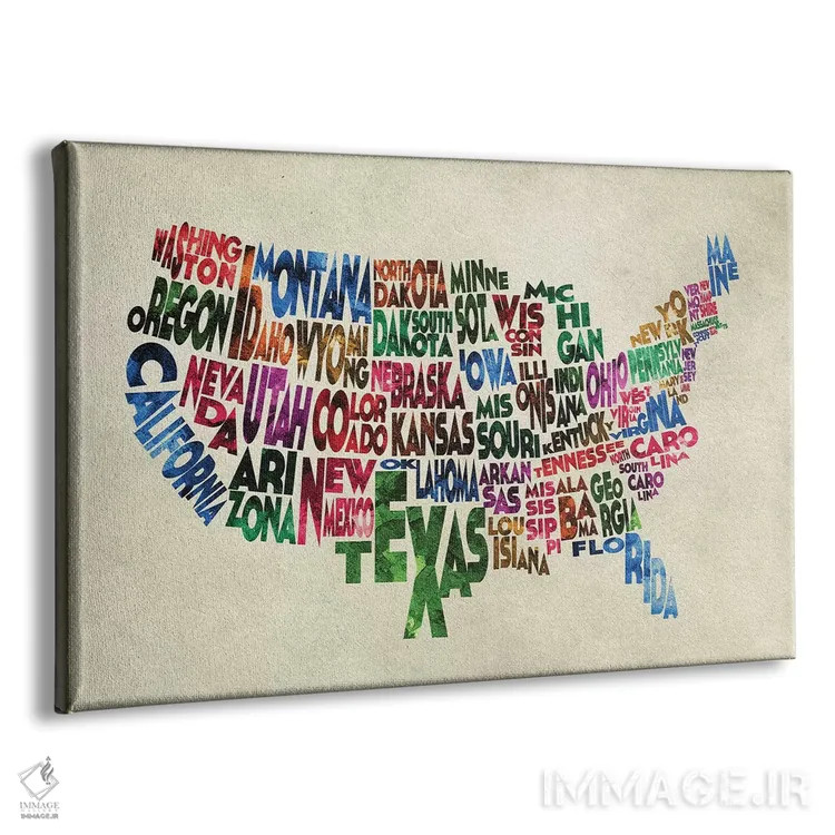 تابلو ایالات (اشاره به ایالات متحده آمریکا) اثر آیشه دنیز آکِرمان - نمای پرسپکتیو محصول