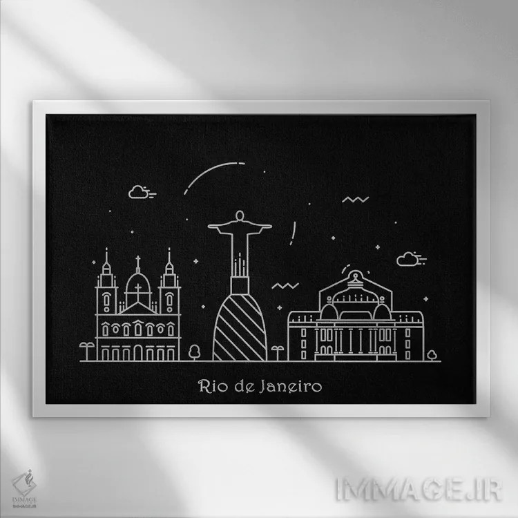 تابلو ریو (برزیل) اثر آیشه دنیز آکِرمان - نمای قابدار سفید