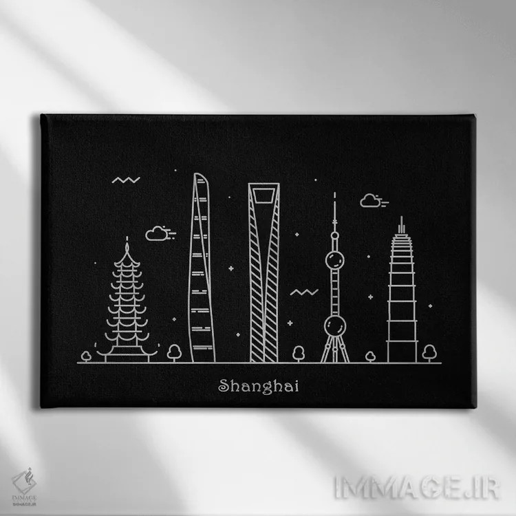 تابلو شانگهای (چین) اثر آیشه دنیز آکِرمان - نمای روبهرو روی دیوار
