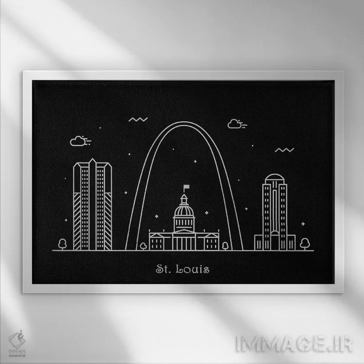 تابلو سنت لوئیس (ایالات متحده) اثر آیشه دنیز آکِرمان - نمای قابدار سفید
