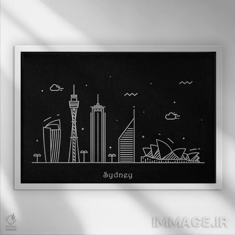 تابلو سیدنی (استرالیا) اثر آیشه دنیز آکِرمان - نمای قابدار سفید