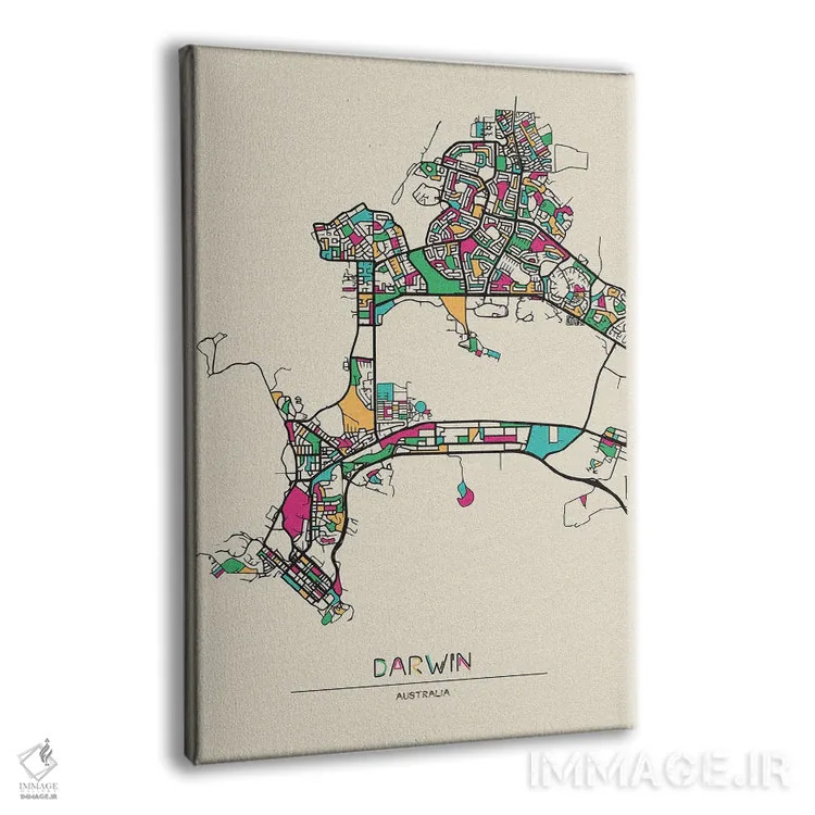 تابلو نقشه داروین، استرالیا اثر آیشه دنیز آکِرمان - نمای پرسپکتیو محصول