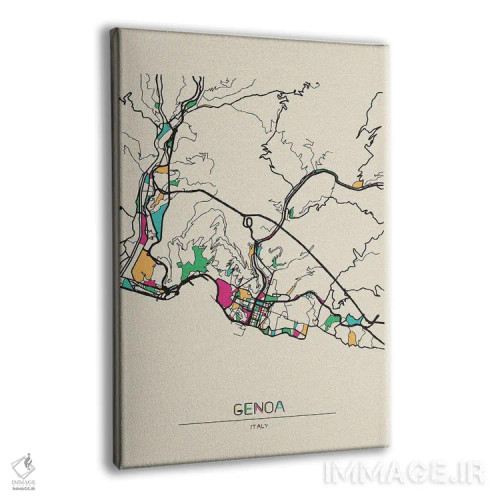 تابلو نقشه جنوا، ایتالیا اثر آیشه دنیز آکِرمان - نمای پرسپکتیو محصول