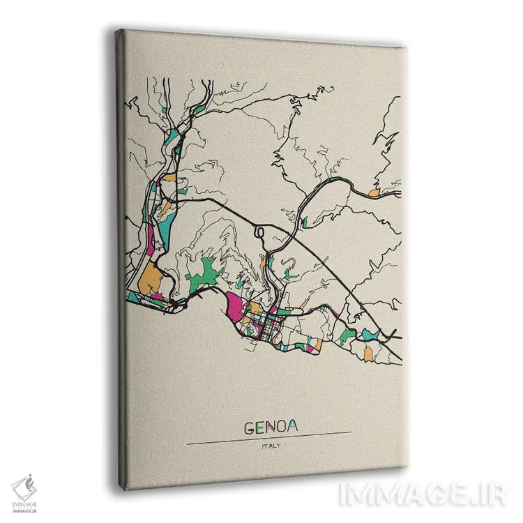 تابلو نقشه جنوا، ایتالیا اثر آیشه دنیز آکِرمان - نمای پرسپکتیو محصول