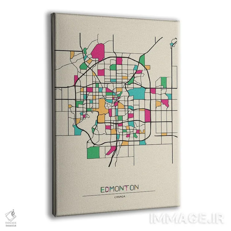 تابلو نقشه ادمونتون، کانادا اثر آیشه دنیز آکِرمان - نمای پرسپکتیو محصول