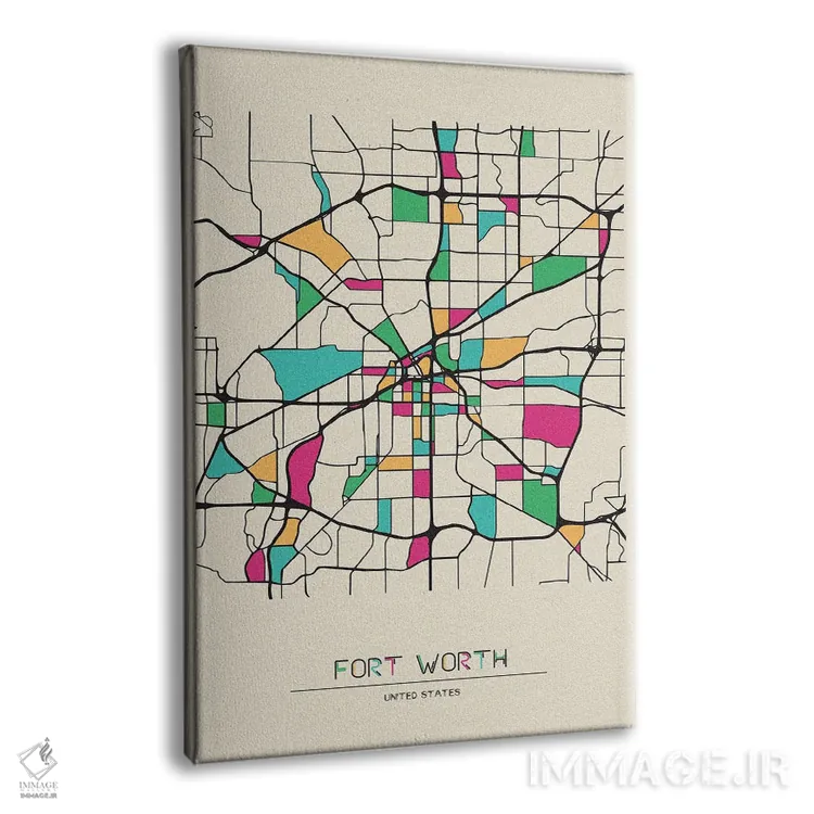 تابلو نقشه فورت ورث، تگزاس اثر آیشه دنیز آکِرمان - نمای پرسپکتیو محصول