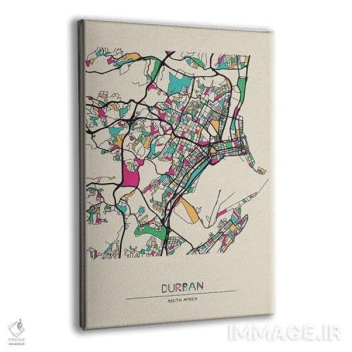 تابلو نقشه دوربان، آفریقای جنوبی اثر آیشه دنیز آکِرمان - نمای پرسپکتیو محصول