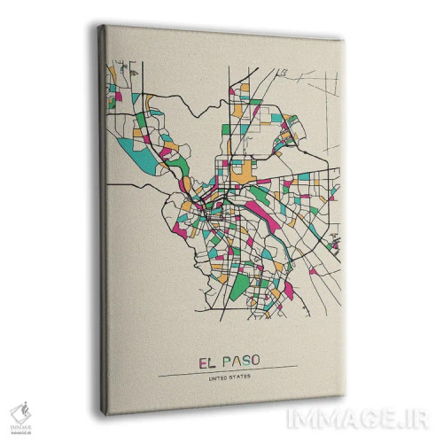 تابلو نقشه ال پاسو، تگزاس اثر آیشه دنیز آکِرمان - نمای پرسپکتیو محصول