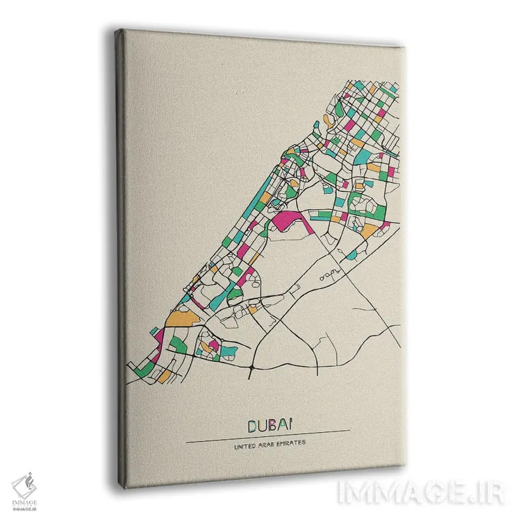 تابلو نقشه دبی، امارات متحده عربی اثر آیشه دنیز آکِرمان - نمای پرسپکتیو محصول