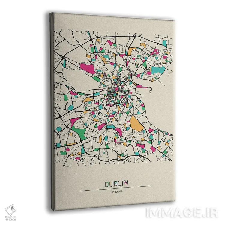 تابلو نقشه دوبلین، ایرلند اثر آیشه دنیز آکِرمان - نمای پرسپکتیو محصول