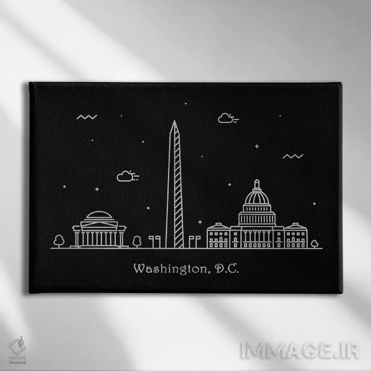 تابلو واشنگتن دی سی (پایتخت آمریکا) اثر آیشه دنیز آکِرمان - نمای روبهرو روی دیوار