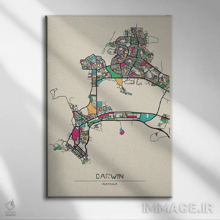 تابلو نقشه داروین، استرالیا اثر آیشه دنیز آکِرمان - نمای روبهرو روی دیوار